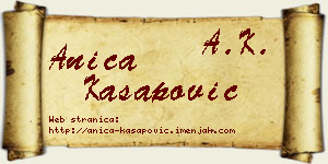 Anica Kasapović vizit kartica